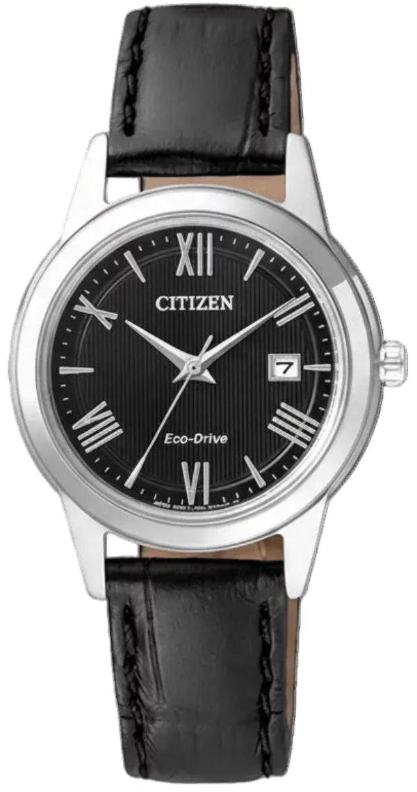 Citizen Eco-Drive FE1081-08E Uhr • Solar-Antrieb • Schwarzes Lederarmband