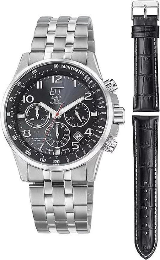 Eco Tech Time EGS-11610-22MS Herren Uhr • Funk-Solar-Antrieb • Chronograph