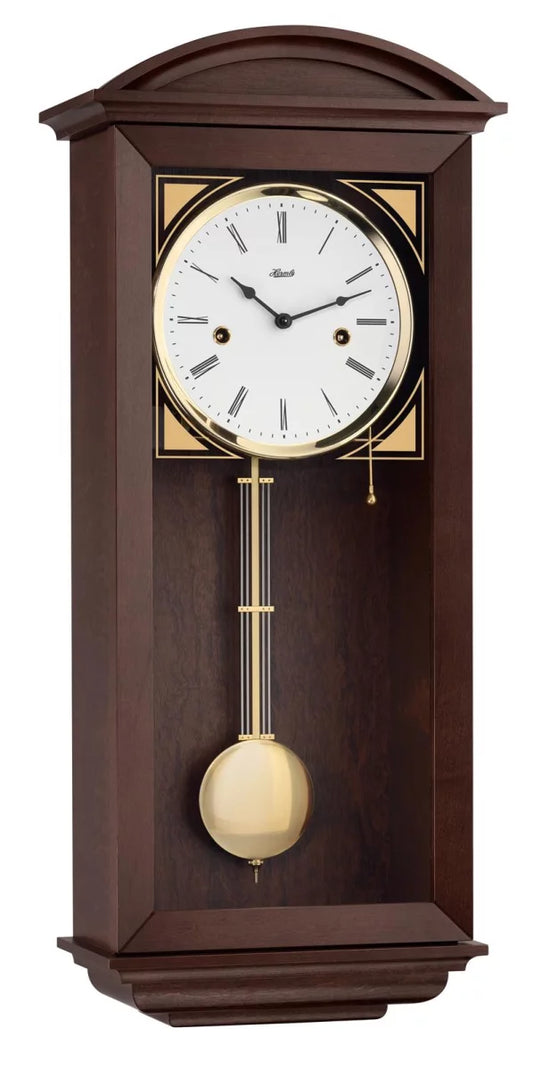 Hermle Wanduhr 64x27,5x15 cm Holz • Halbstundenschlag • Geräuscharm