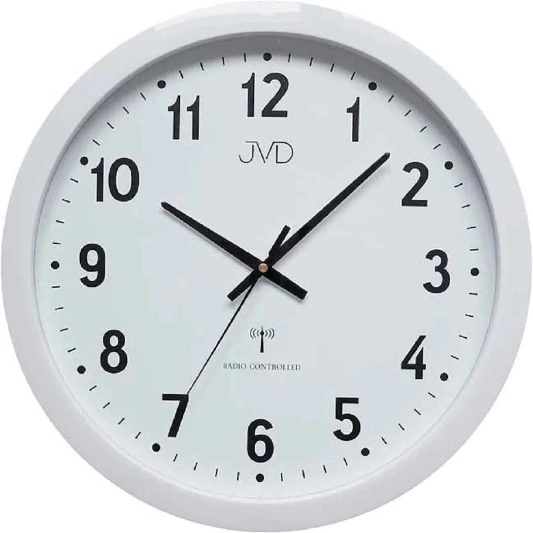 JVD Wanduhr 40 cm Ø Kunststoff • Funkgesteuert • Modernes Design