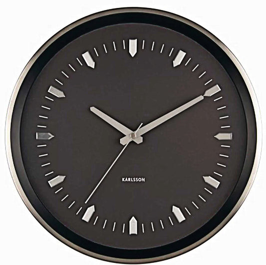 Karlsson Wanduhr 35 cm Ø Metall • Elegantes Design • Präzises Quarzuhrwerk