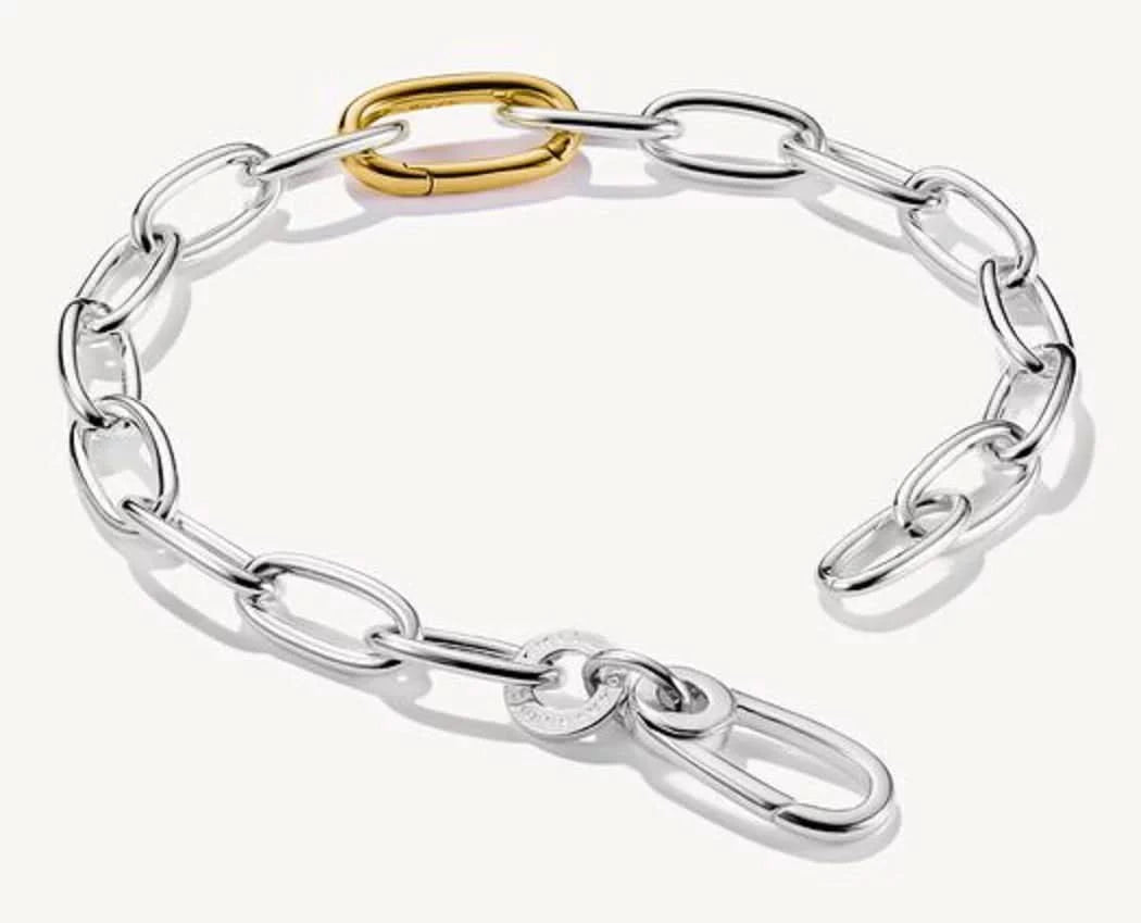Link Charm Bracelet with Gold Plated Connect Link, made of Silver - Thomas Sabo Model: C1204-413-7-L17