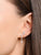 Single Creole Hoop Earring with Stone and Pearl Pendant