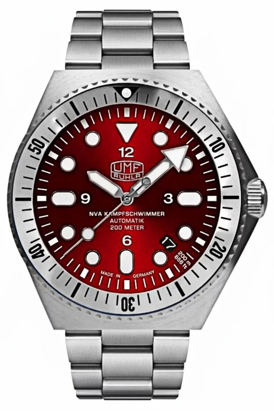 Herrenuhr silberfarben mit Edelstahl-Armband – UMF Ruhla Modell: UMF-1928M-7