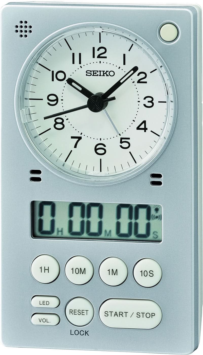 Seiko Analoger Digital Wecker 11.6cm Kunststoff • Schleichender Sekundenzeiger • Alarm & Snooze