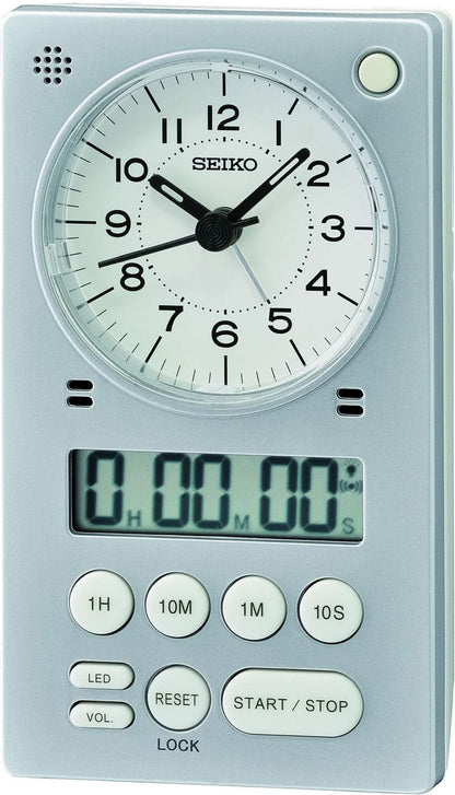 Seiko Analoger Digital Wecker 11.6cm Kunststoff • Schleichender Sekundenzeiger • Alarm & Snooze