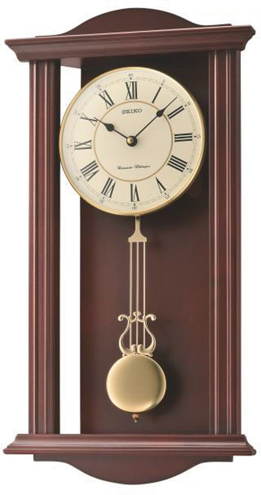 Seiko Wanduhr 56,5x30x11,4 cm Holz • Westminster & Whittington Melodien • Automatische Nachtabschaltung