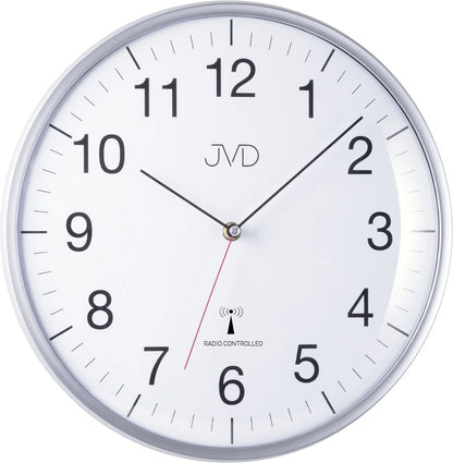 JVD Wanduhr 33 cm Ø Kunststoff • Moderne Funkuhr • Gut lesbar