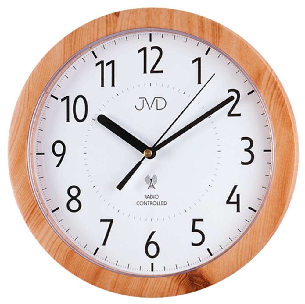 JVD Wanduhr 25 cm Ø Kunststoff • Funkgesteuert • Zeitloses Design