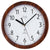 JVD Wanduhr 25x25x3,7 cm Kunststoff • Funkgesteuert • Nussbaum-Optik