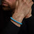 Armband aus 8mm großen Turqurenit-Steinen mit Edelstahlverschluss - Rebel&Rose Modell: RR-80043-S-M