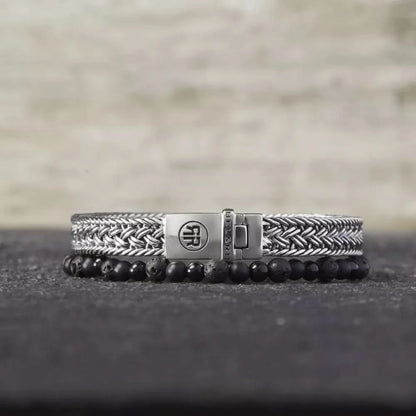 Bracelet made of 8mm thick silver - Rebel&Rose Model: RR-BR036-S-L