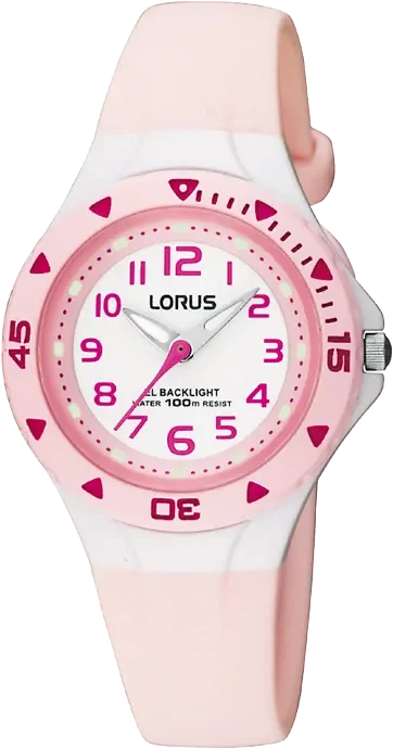 Lorus Kids RRX49CX9 Mädchen Uhr • 10 Bar wasserdicht • Robustes Kunststoffglas