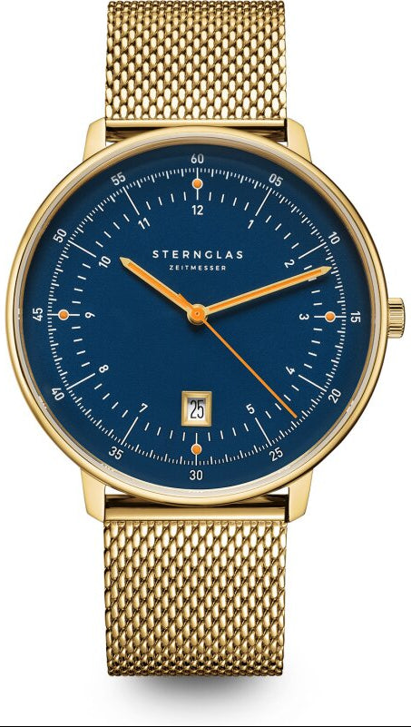 Herrenuhr mit dunkelblauem Zifferblatt - Sternglas Modell: S01-HH07-MI05