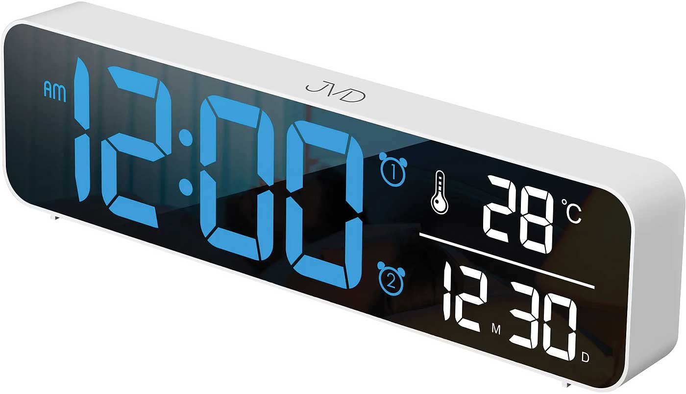 JVD Digital Wecker 26.5 cm Kunststoff • Temperaturanzeige • 40 Melodien