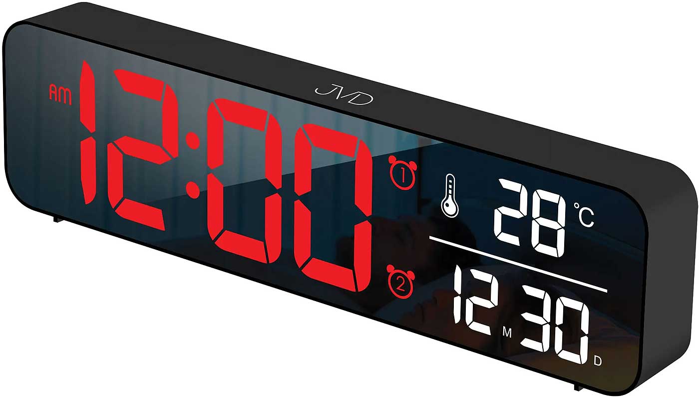 JVD Digitaler Wecker Schwarz 26.5x7.0x3.5cm Kunststoff • Alarm • Temperatur • Datum