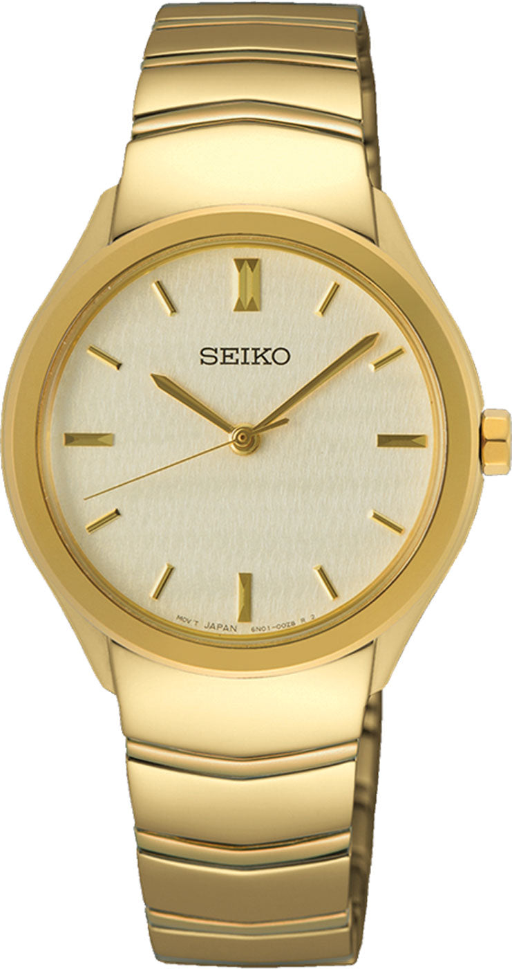 Seiko SUR552P1 Women's Watch • Sapphire Crystal • Gold-Tone