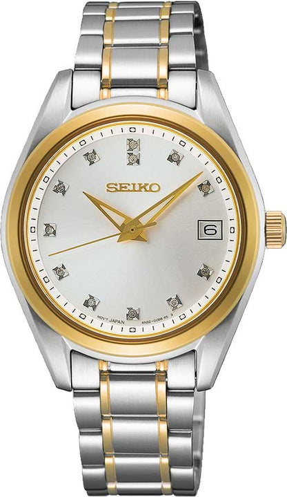 Seiko Classic SUR582P1 Damenuhr • Saphirglas • Diamant-Zifferblatt