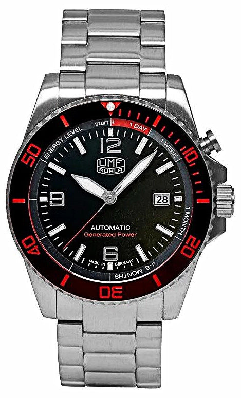 Herrenuhr silberfarben mit Edelstahl-Gliederarmband – UMF-Ruhla Modell: 1072M-2