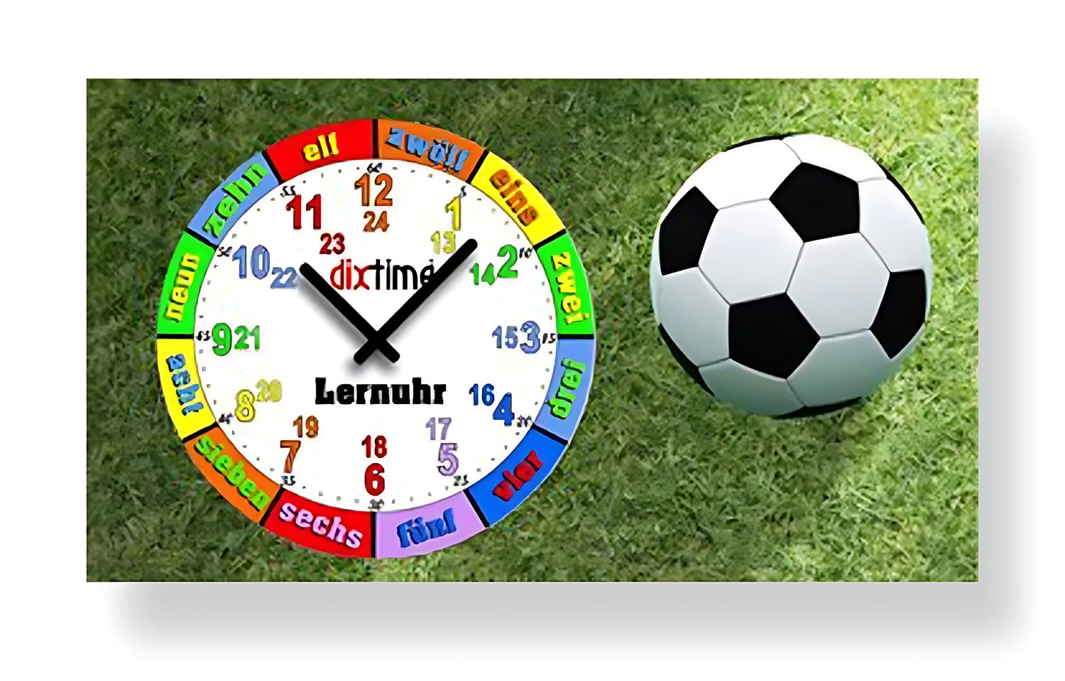 Dixtime Wanduhr 48x28 cm Aluminium • moderne 3D-Optik • geräuscharmes Quarzwerk