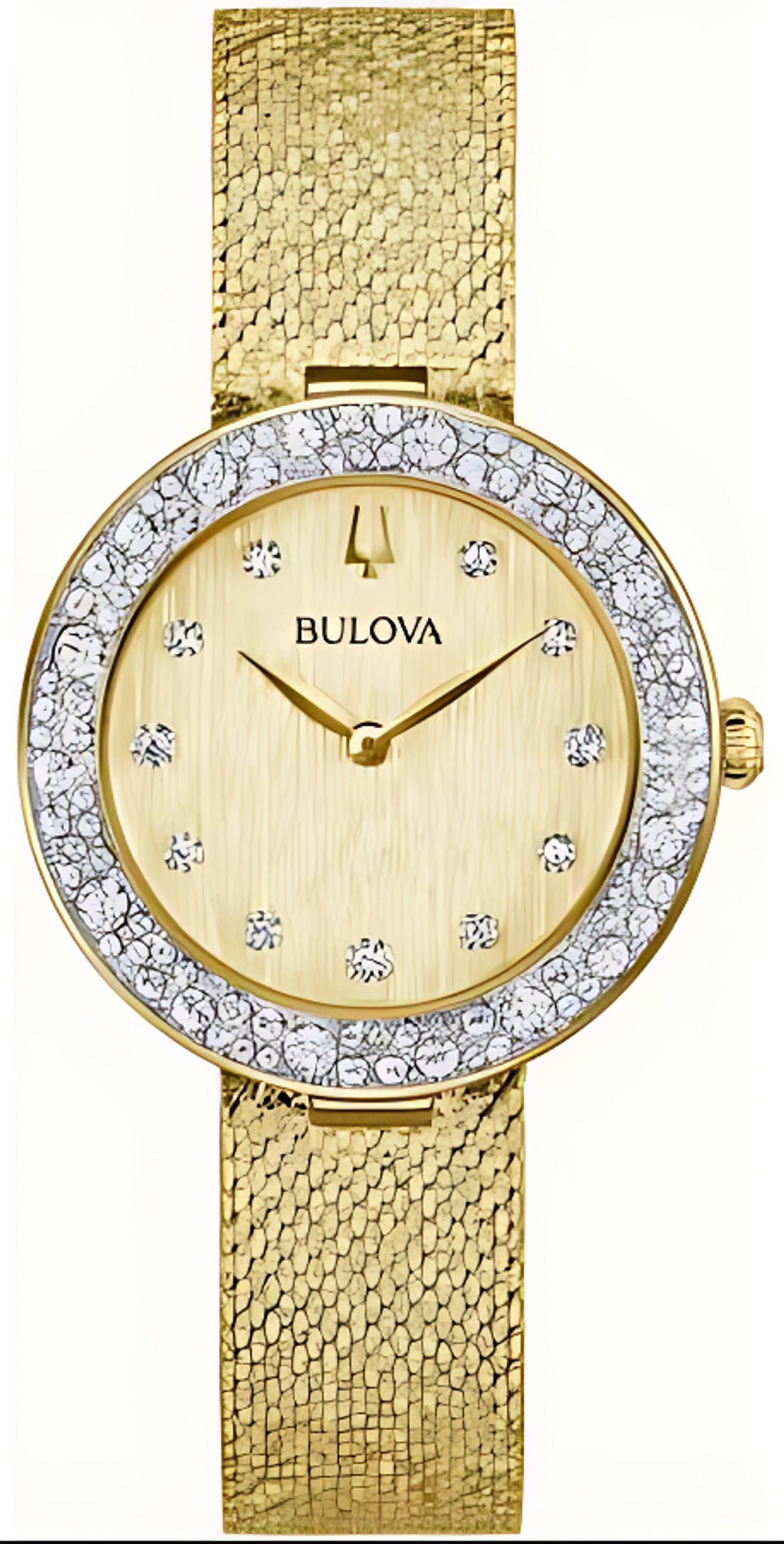 Crystal Phantom Damen Armbanduhr Gold Edelstahl Saphirglas Quarz 3 ATM - Bulova Modell: 98L321