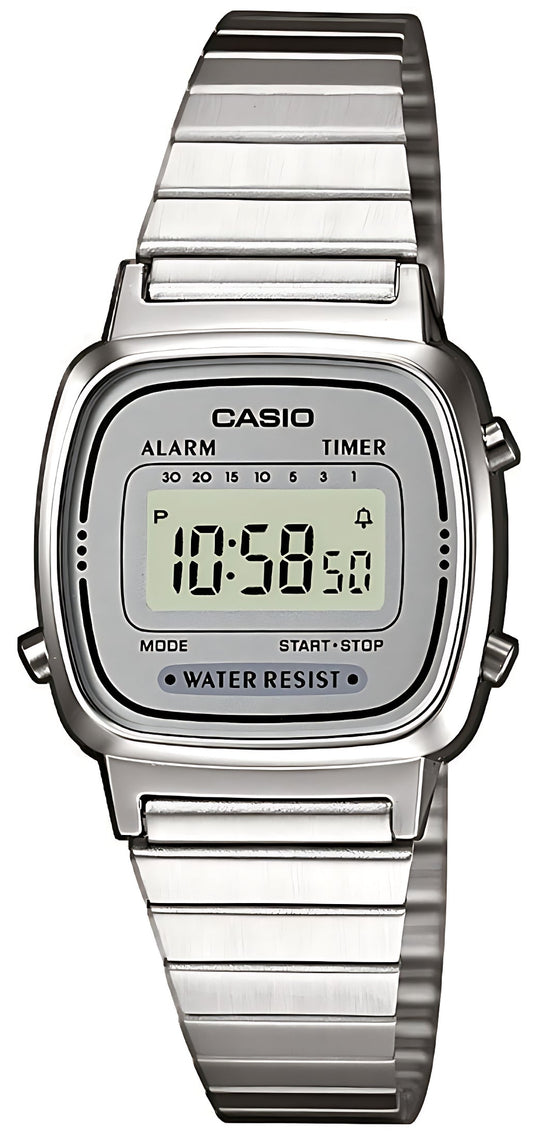 Casio Collection LA670WEA-7EF Uhr • Timer-Funktion • Edelstahl-Armband