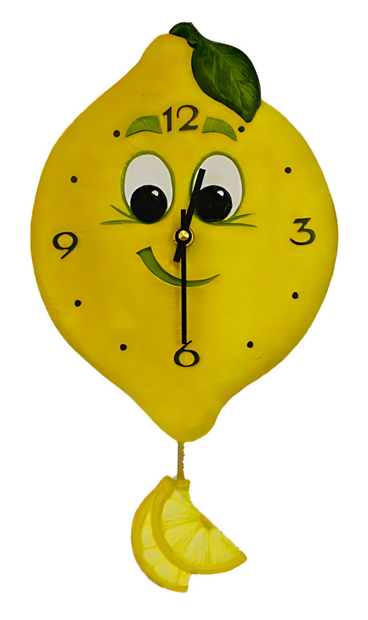 Terrastudio Wanduhr 26x19 cm Keramik • Zitronen-Design • Handbemalt