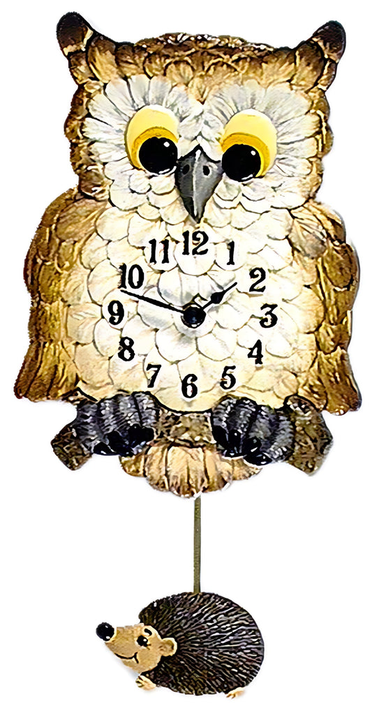 Terrastudio Wall Clock 27x19 cm Ceramic • Detailed Design • Charming Owl Motif