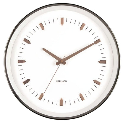 Karlsson Wanduhr 35x35x5,5 cm Metall • Modernes Design • Roségoldene Akzente