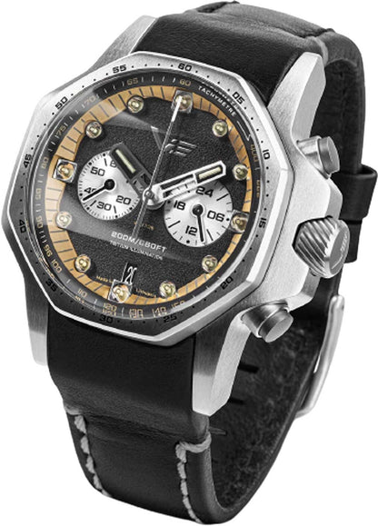 Vostok Europe Atomic Age VK64-640A698 Herrenuhr • Tritium-Röhrchen • K1 Sicherheitsglas
