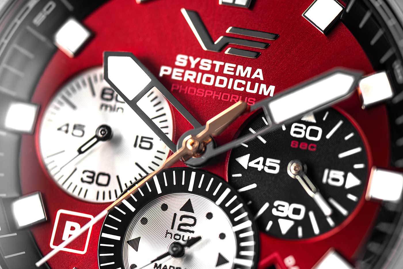 Vostok Europe Systema Periodicum VK67-650E724 Herren Uhr • Robuste 20 Bar Wasserdichtigkeit • Präzises Quarz-Chronograph Uhrwerk