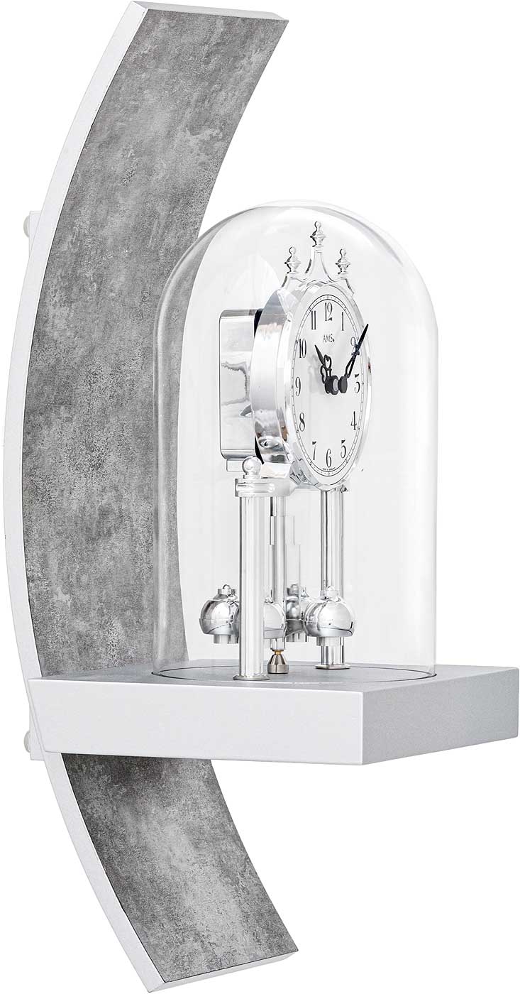 AMS Wall Clock 40x16x17 cm Wood • Elegant Rotary Pendulum • High-Quality Wooden Case