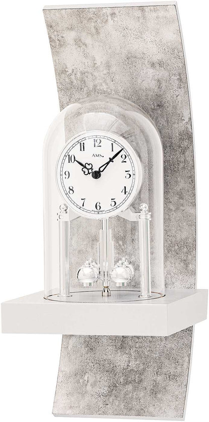 AMS Wall Clock 40x16x17 cm Wood • Elegant Rotary Pendulum • High-Quality Wooden Case