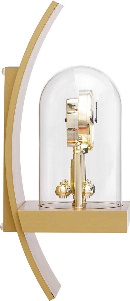 AMS Wall Clock 40x16x17 cm Wood • Rotating Pendulum • Quartz Movement