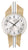AMS Wanduhr Modell: 9625 mit Holzgehäuse und Aluminiumzifferblatt mit aufgedruckten, arabischen Ziffern