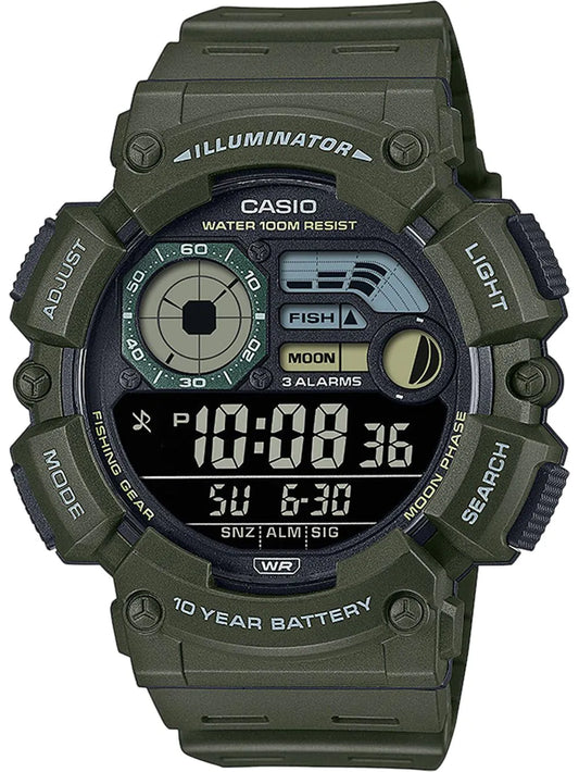 Casio Collection WS-1500H-3BVEF Uhr • 10 Jahre Batterie • Fishing Timer