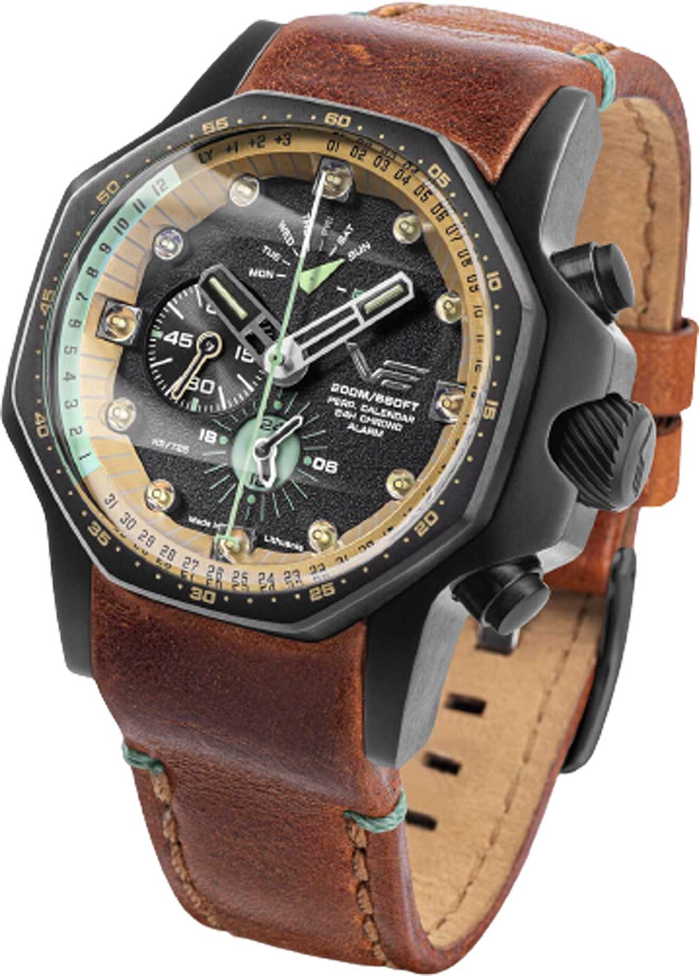 Vostok Europe Atomic Age YM86-640C697 Herrenuhr • Tritium (GTLS) • Ewiger Kalender