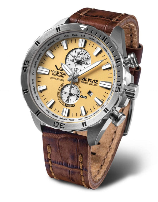 Vostok Europe Almaz YM8J-320A655L Herrenuhr • Weltzeit • K1