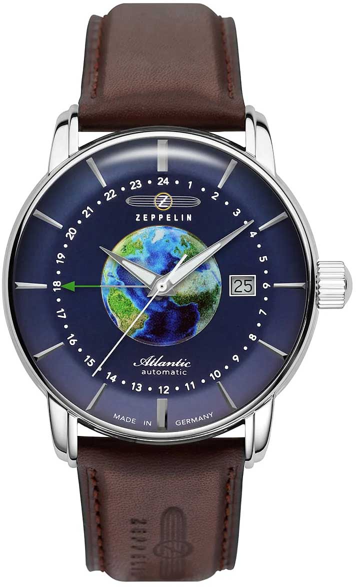 Zeppelin Atlantic 8468-3 Herrenuhr • Made in Germany • GMT-Funktion