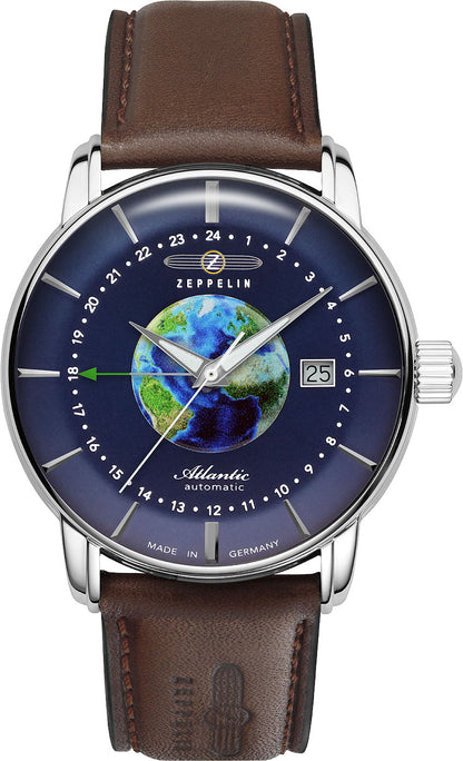 Zeppelin Atlantic 8468-3 Herrenuhr • Made in Germany • GMT-Funktion
